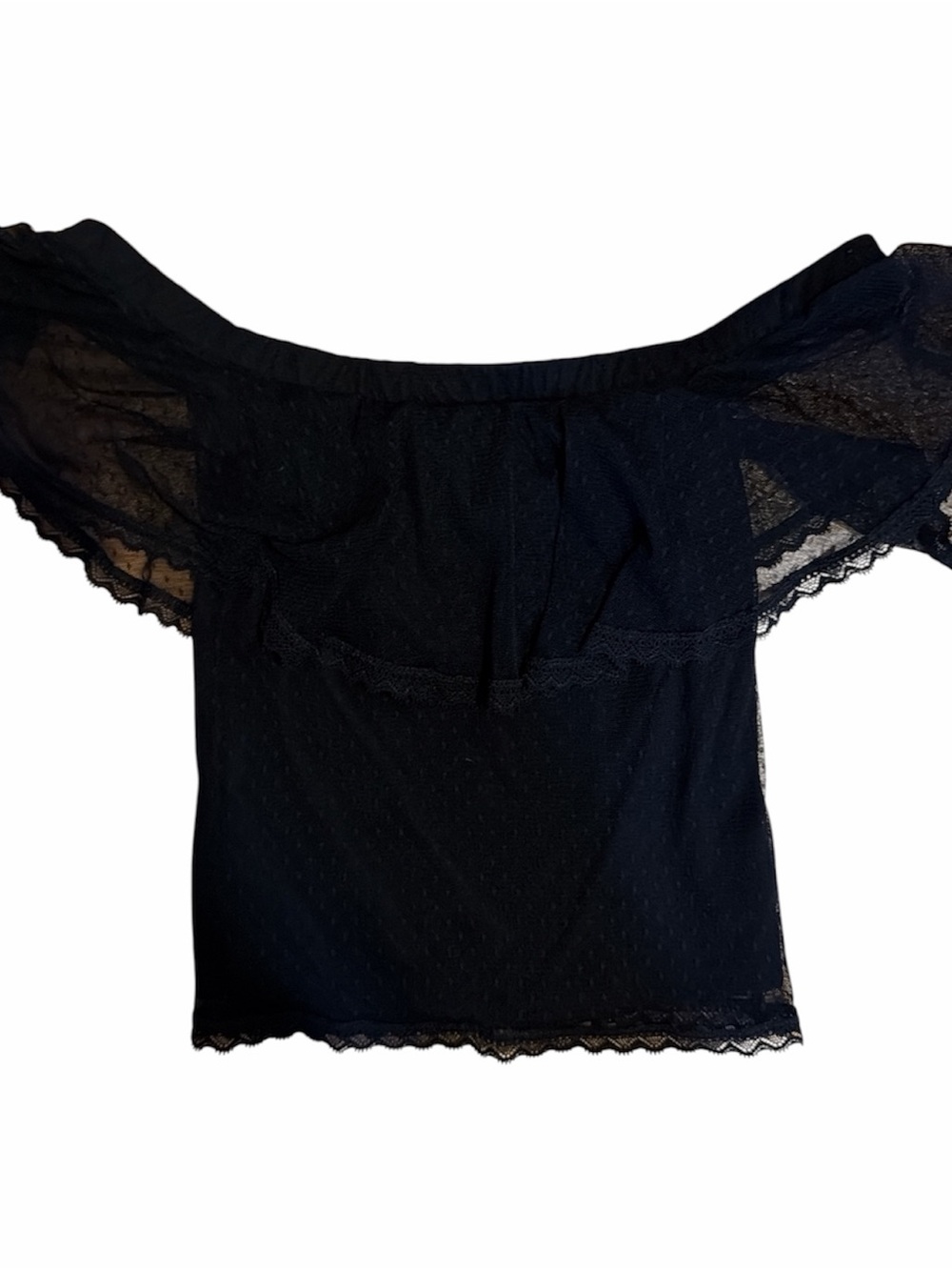 Black Off-the-Shoulder Lace Top